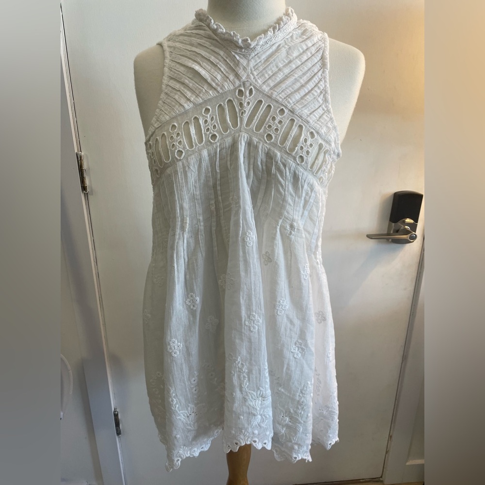 Free People White Sleeveless Tunic